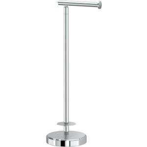Gatco 1448C Latitude II Freestanding Toilet Paper Holder with Storage, Bathroom Tissue Stand, Chrome, 22.25" H, Holds 14 Reserve Rolls, Weighted Base