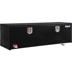 Buyers Products 1702315 Black Steel Underbody Truck Tool Box  18 x 18 x 60 Inch Heavy-Duty Job Box, Weather-Resistant Truck Bed Storage, Locking T-Latch, Made in USA
