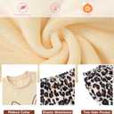 Funnycokid Girls Fleece Pajamas Set Kids Soft Flannel Pjs Pullover Top Pants Loungewear Beige Cheetah, 9-10 Years