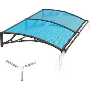 Window Awning for Door Entrance,24x32in Polycarbonate Cover Front Door Outdoor Patio Awning Canopy, UV, Rain & Snow Protection for Porch, Patio, Balconies(Transparent) 60x80cm
