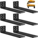 Heavy Duty Wall Shelf Brackets Floating Shelves Hidden L Shelf Bracket 12 Inch Long (6 Pack)