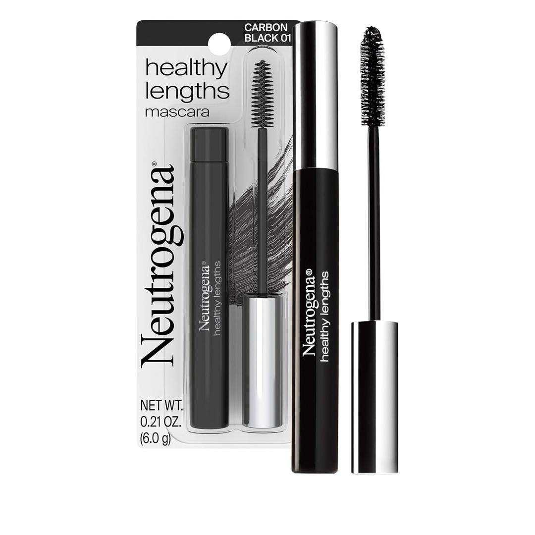 Neutrogena Healthy Lengths Mascara - with Vitamin E & Olive Oil, Lengthening Formula Extends the Look of Your Lashes up to 100% without Clumping, Flaking or Smudging, Carbon Black 0.21 oz, Pack of 2