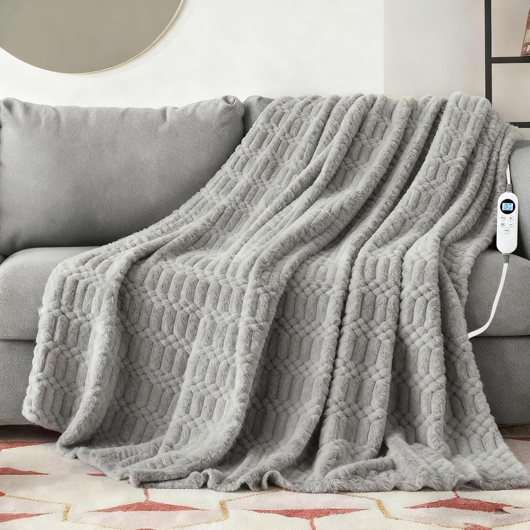 Heated Blanket, Electric Flannel Blanket, Heating Blanket with ETL & FCC & 12 Heating Levels & Auto Shut Off Machine Washable -Single(50"x60")