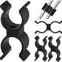 Timgle 4 Pcs Bimini Top Hardware Bimini Top Pole Clamps Bimini Bop Parts for Boats Pole Clamp Holder Boat Clip for Anti Rattle Bimini Brace Rowing Boat Dinghy Kayaks Accessories, Black