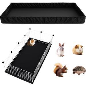 PJYuCien Guinea Pig Cage Liner, Washable Waterproof Base, C&C Cage Bottom Pad, Elastic Cord, Reusable Pad for Rabbits Chinchillas Hedgehogs Ferrets Small Animals, 24"x48"(Not Include Cage)