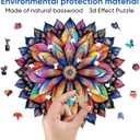 Qiuenisray Wooden Puzzle for Adults 500 Pieces, Geometric Colorful Mandala Jigsaw Puzzle Royal Unique Shape Puzzles, Irregular Christmas Puzzle Creative Gift 16.7 x 16.5 in