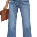 Womens Flare Jeans High Waisted Wide Leg Baggy Jean for Women Stretch Denim Pants, Large 