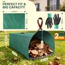 Yard Waste Bags 2-Pack 72 Gallon, Reusable Leaf Collector, Self-Standing Leaf Bags with Reinforced Handles, Collapsible Dustpan-Type Garden Bag for Leaves, Grass, Debris, and Outdoor Cleanup YoJinXtra