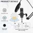 Podcast Equipment Bundle, Recording Studio Package with Podcast Microphone and Voice Changer, Live Sound Card - Audio Interface for Laptop Computer Vlog Living Broadcast Live Streaming YouTube TikTok