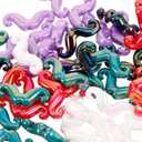 3 x 50pcs Mustache Shape Beads Acrylic Mustache Necklace Charms Large Hole Loose Spacer Beads Jewelry Finding for DIY Earring Necklace Bracelet Crafting Making