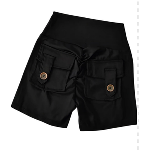 High Waist Seamless Fitness Shorts with Pockets Women's Tight Sports Running Training Dance Hip Lifting Pants XL High Waist Seamless Fitness Shorts with Pockets Women's Tight Sports Running Training Dance Hip Lifting Pants XL