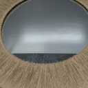 OYPEIP 24 Inch Round Natural Jute Woven Decorative Wall Mirror, Boho Wabi Sabi Textured Frame Mirror for Farmhouse Coastal Living Room Entryway Bathroom Home Decor