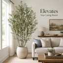 8FT Artificial Olive Tree, Faux Olive Tree with Realistic Leaves and Olive Fruits, Tall Fake Olive Tree for Indoor Home Decor, Faux Tree for Living Room, Bedroom, Office, Entryway, Housewarming Decor