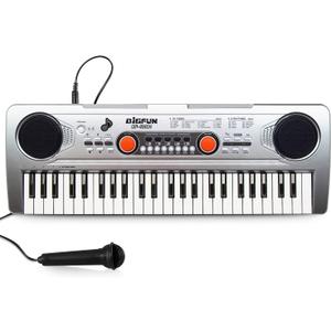 Raimy Piano Keyboard for Kids 49 Keys Portable Keyboard Piano Early Learning Educational Electronic Musical Instrument Toys Gifts for 3 4 5 6 7 8 9 Year Old Boys and Girls (Silver)