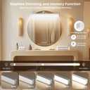 Benature Rechargeable LED Vanity Mirror Light - Dimmable 6500K Makeup Light with Timer, 360 Adjustable Angle, Wireless Cordless Suction Stick-On Installation for Bathroom, Portable Vanity Lighting