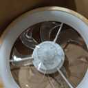 20'' Low Profile Ceiling Fans with Lights Modern Flush Mount Wood Ceiling Fan and Remote Dimmable LED