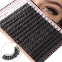 Geeneiya Volume Lash Clusters Kit DIY Lash Extension Kit D Eyelash Extensions with Lash Bond and Seal Tweezers,10-14mm Eye Corner Eyelashes and 16-18MM Cluster Lashes 300Pcs