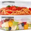 2 Pack 78 Oz / 9.8 Cups Large Glass Food Storage Containers with Lids, Borosilicate Glass Meal Prep & Baking Containers, Airtight Leakproof, Microwave Oven Freezer Dishwasher Safe, BPA Free