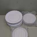 U-QE 100 Pieces White Plastic Plates - White Disposable Plates - Premium Hard Plastic Disposable Plates for Wedding and Party Use Including 50 Dinner Plates 10 '' & 50 Dessert Plates 7.5 ''