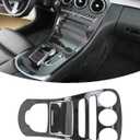 Center Console Gear Shift Panel Frame Cover Trim, Carbon Fiber Pattern Style, Interior Decoration Accessories for Mercedes Benz C GLC Class W205 2015-2018 (W205 2015-2018-Without Clock)