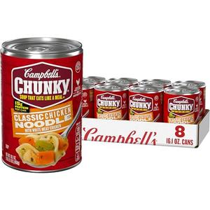 Campbell’s Chunky Soup, Classic Chicken Noodle Soup, 18.6 Oz Can (Case of12) Best by 08 Nov 25
