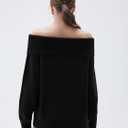 SUUKSESS Women Cashmere Off The Shoulder Sweater Oversized Knit Long Sleeve Tops (M)