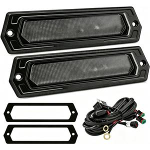 Flush Mount LED Pods with Wiring Harness Kit, 2PCS 6 Inch 120W Diffusion Beam Grill Lights Trailer Reverse Lights Off Road Lights Flush Mount Fog Lights Rear Bumper Pod Lights for Truck Pickup ATV UTV