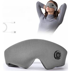Heated Eye Mask for Dry Eyes, Electric Warm Eye Compress Heating pad for Strain Relief, Stye Relax, Improved Sleep, Washable USB Sleep Mask Gift for Men Women (Grey)