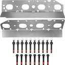 5.7 Exhaust Manifold Gasket Bolt Stud Nut Set, Compatible with 2009-2020 Chrysler Dodge Ram Jeep Commander Grand Cherokee, Replaces# 6510141AA 6505316AA