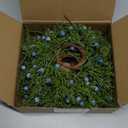 Giegxin 6 Pcs Christmas Taper Candle Rings Wreath with Blue Berry 2" Inner Diameter Mini Artificial Juniper Candle Ring Holder for Christmas Wedding Winter Home Table Centerpiece Xmas Holiday Decor