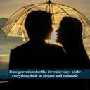 10 x Reginary 10 Pack Clear Wedding Umbrellas Auto Open Windproof Transparent Large Clear Bubble Stick Umbrella Bulk with J Hook Handle for Outdoor Bride Groom Ceremony Adults Kids Rain
