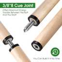 Pool Cue Sticks 36inch 42inch 48inch 52inch 58inch Set of 2 or 4,Pool Cue with 13mm Leather Tip for Adults, Beginners, 2-Piece Design (14oz to 20oz Weight Options)