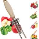 Apple Corer, Bell Pepper Corer, Pepper Seed Remover Tool, 2025 New Upgraded Adjustable Diameter Multifunctional Fruit and Vegetable Corer Tool Kitchen Gadgets, Dishwasher Safe (Light Brown)