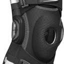 NEENCA Professional Knee Brace for Knee Pain, Hinged Knee Support with Patented X-Strap Fixing System, Medical for Pain Relief, Arthritis, Meniscus Tear, ACL, PCL, MCL, Runner, Sport (Medium, Black - Single)