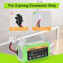 Replacement RVBAT850 Battery (3200mAh, 2-Prong Connector) Compatible with Shark Ion R75, R85, RV761, RV850C, RV1000S, RV700_N, RV720_N, UR1000SR (1 Pack)