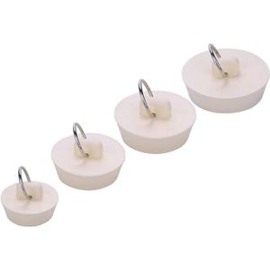 Bath Tub Drain Stoppers, 4 Pieces Sink Bathtub Plug Rubber Kitchen Bathroom Laundry Bar Water Stopper Seal with Hanging Ring for Shower Faucet Cover Pool Plugs and Caps