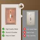 4-Pack Single Toggle Light Switch Cover Plate, Pearls Decorative Switch Plate Covers, Antique Copper 1 Gang Metal Wall Plate, Corrosion Resistant