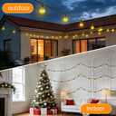150FT Solar Lights Outdoor Waterproof: G40 45M Shatterproof Bulbs Patio Lights - Solar Powered Remote Control 3 Light Modes Dimmable Solar Light - Camping Backyard Garden Deck Outside Yard