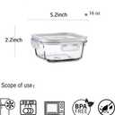 16oz Square Glass Food Storage Containers With Lids, 2 Cup Square Glass Food Containers With Lids, BPA free Small Meal Prep Bowls for leftovers, Dishwasher, Freezer Safe (8Pack)