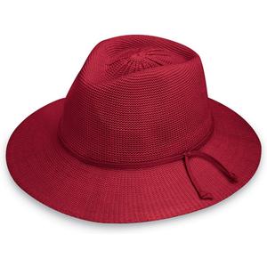 Wallaroo Hat Company Womens Victoria Fedora  UPF 50+ UV Protection, Wide Brim, Medium Size, Packable & Adjustable Sun Hat (Cranberry)