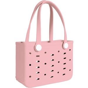 Small Rubber Beach Bag for kids, Travel Tote Bag for the Beach Boat Pool (Pink)