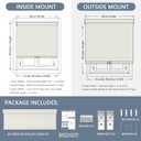 AOSKY Blackout Roller Shades Cordless Blinds for Windows, Free-Stop Shades with Valance, Thermal Insulated Fabric, UV Protection, Natural Woven Blinds for Home (39" W x 72" H, Ivory)