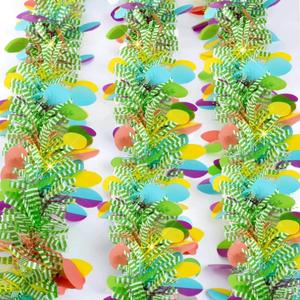 66 Feet Easter Tinsel Garlands, Colorful Egg Shiny Hanging Metallic Glitter Spring Garland for Easter Party Door Tree Garland Decorations(2Pcs)