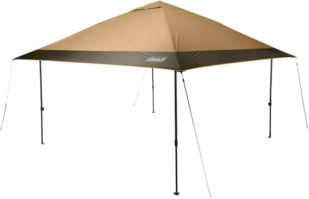 Coleman Oasis Instant Pop-Up Canopy Tent with Side Wall Attachment, Portable Shelter with Easy Setup & Takedown, Wheeled Carry Bag Included, 10x10/13x13ft Sizes (Light Oak)