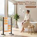 Freestanding Heated Towel Rack Large Capacity, 6 Bars, PTC Fast Heating, Adjustable LED Timer, Auto Shut-Off, High Temperature, Matte Black, for Bathroom & Home