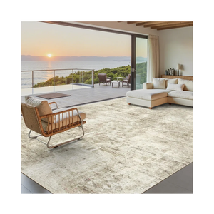 Abstract Rug 8x10 Large Living Room Rugs Neutral Modern Washable Area Rugs for Bedroom Dining Room Non-Slip Stain Resistant Foldable Thin Rug Beige Gray