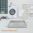 28 Inch x 30 Inch x 2.5 Inch Compact Washing Machine Pan, Heavy Duty 304 Stainless Steel Washing Machine Trays Pan with Anti-slip Bottom Pad Use of 18 GA Thickness Galvanized Steel, No Hole