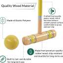 ApudArmis Six Player Croquet Set with Premiun Rubber Wooden Mallets 28In,Colored Ball,Wickets,Stakes - Lawn Backyard Outdoor Game Set for Adults/Teenagers/Family (Large Carry Bag Including)