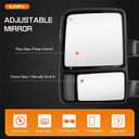 Towing Mirrors Rear View Mirrors fit for 2008 2009 2010 2011 2012 2013 2014 2015 2016 Ford F-250 F-350 F-450 F-550 Super Duty Power Heated with Turn Signal (Chrome)