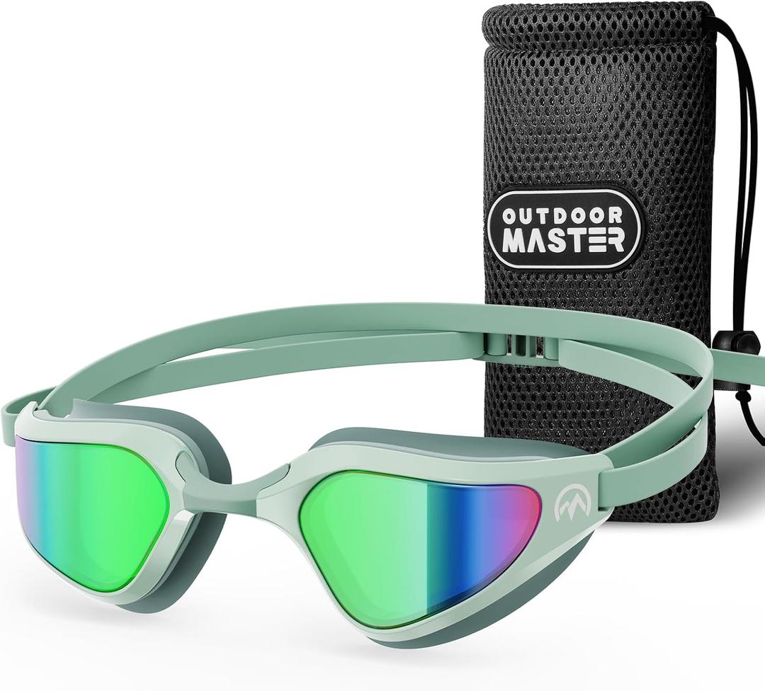 OutdoorMaster Fisheye Swim Goggles, Anti-Fog Large-Fit Goggles for Adults | Large-fit swim goggles with anti-fog clarity, leakproof silicone seal, UV400 protection, and comfortable 3D ergonomic fit.